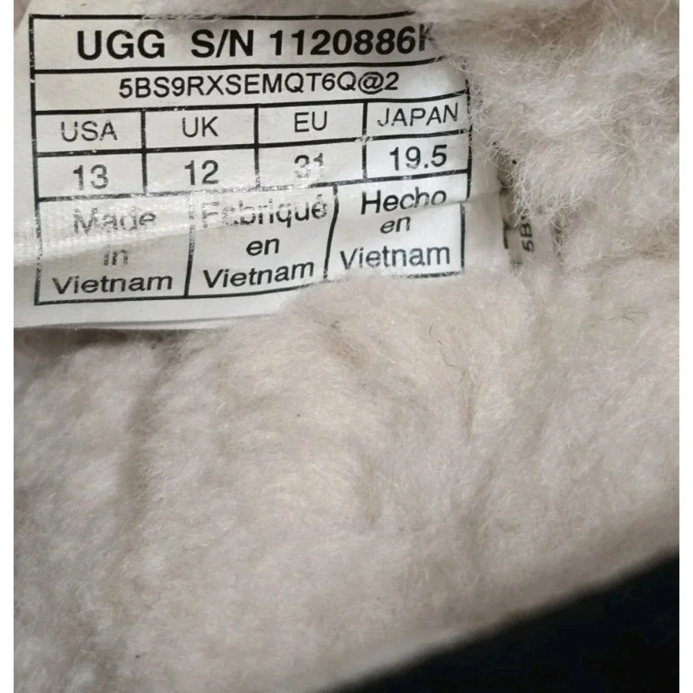 UGG Black‎ Suede Ascot Loafer Slipper Unisex Kids Size 13